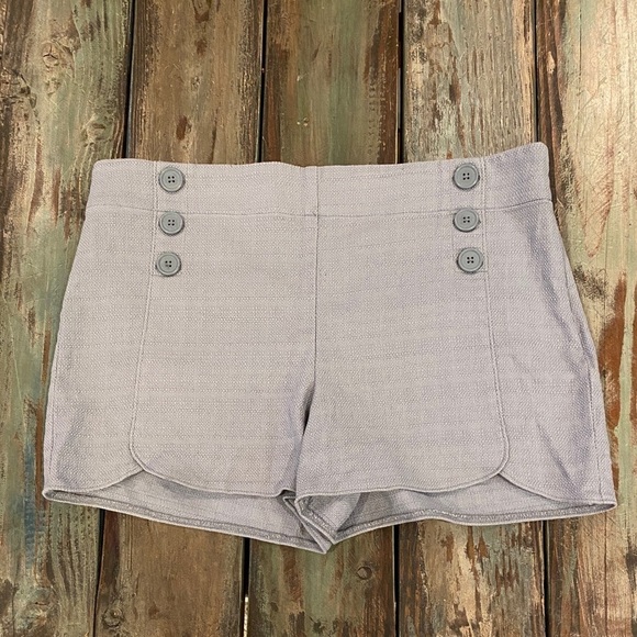 LOFT 12 Riviera Shorts Women’s Buttons Textured Cotton Side Zip Lavender Gray - Picture 12 of 12